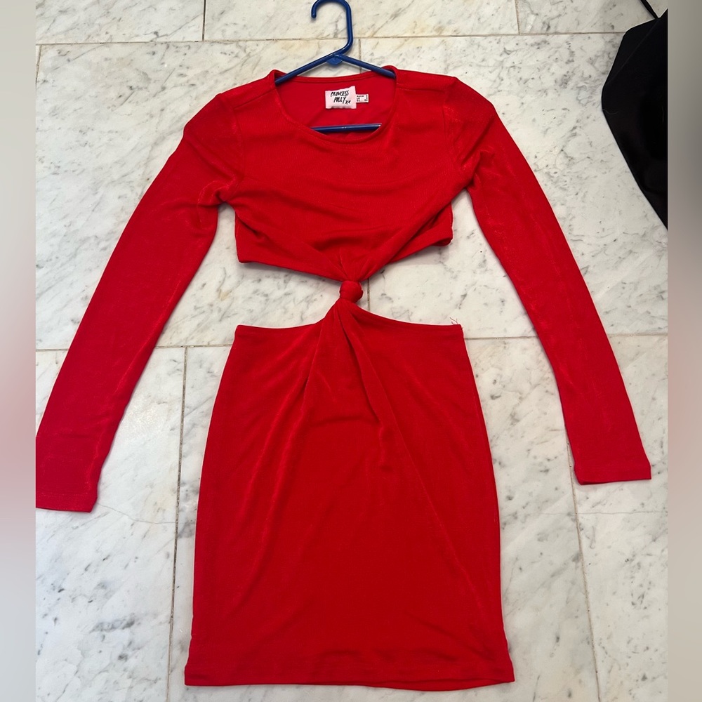 PRINCESS POLLY RED CUT OUT MINI DRESS